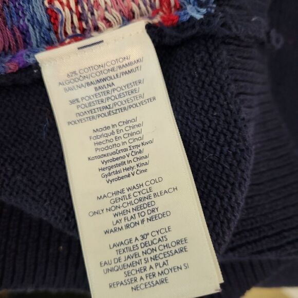 Chaps crew neck multicolored pullover sweater large pre-owned - Picture 4 of 6